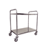 2 Shelf Stainless Steel Tray Trolley – 100kg Capacity with Braked Castors