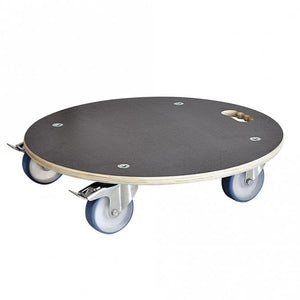 Round Wooden Dolly with Brakes - 580mm Dia., 300kg Load Capacity