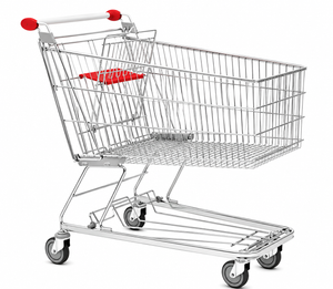 185-litre steel extra-large shopping trolley with swivel castors