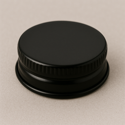 38MM RTO Black Twist-Off Caps – 10mm High Profile