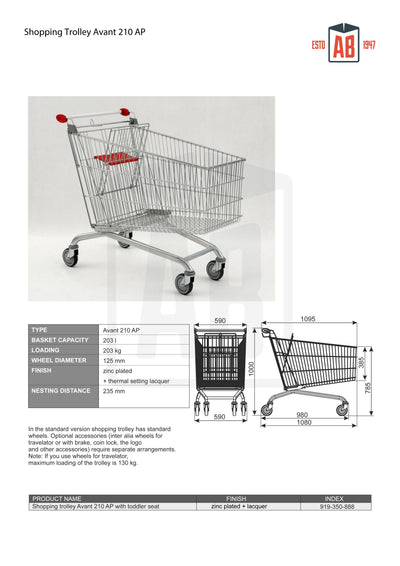 210L Extra-Large Shopping Trolley – Avant Series (Model 210 AP) - AB Range