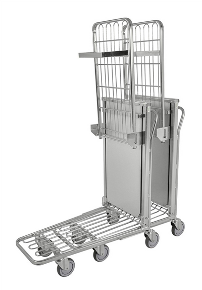 Ergonomic Stackable Shop Trolley – Spring-Loaded Upper Shelf | 90kg Shelf Capacity