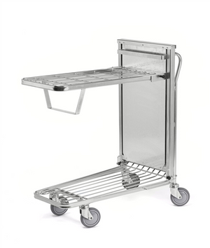 Ergonomic Shop Trolley with Spring-Loaded Shelf – Stackable Storage Trolley | 90kg Dynamic Load Capacity