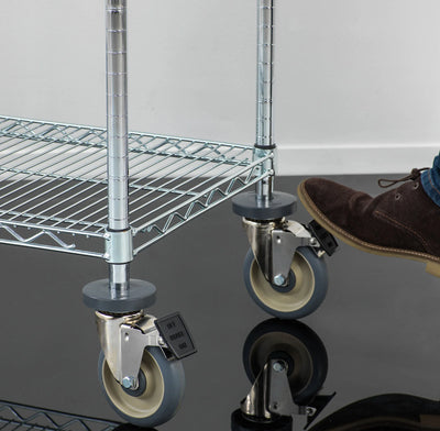 Stainless Steel Wire Shelving – Mobile Unit 1800mm High, 4 Tier, Catering & Hospital Grade