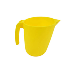 Metal detectable 2 litre polypropylene pouring jug with integrated measuring scale for food processing.