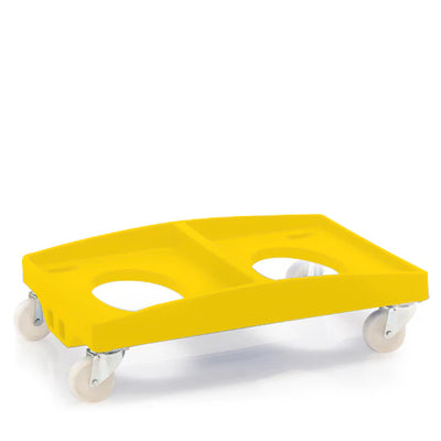 Double Euro Stacking Dolly | Heavy-Duty Food-Grade Plastic Trolley