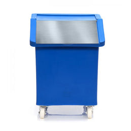 89 Litre Ingredients Trolley with Stainless Steel Flap Lid – Food Approved Mobile Storage Bin