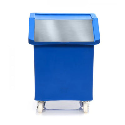 89 Litre Ingredients Trolley with Stainless Steel Flap Lid – Food Approved Mobile Storage Bin