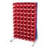 Free-Standing Louvred Panels with Bins | Single Sided Mild Steel Storage Unit