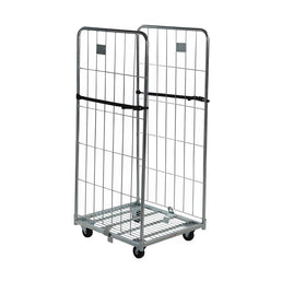 Two-Sided Demountable Roll Pallet with Rod Infill – Optional Shelves & Straps, 125mm Nylon Castors
