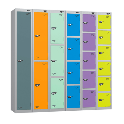 Coloured Door Steel Locker with Cam Key Lock, 300mm Depth