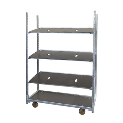 Danish Plant Trolley with 3 Shelves – Galvanized Steel Frame – 1350x565x1900mm