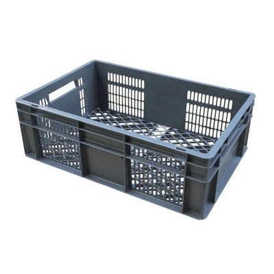 Euro Plastic Stacking Box – 600x400x200mm – 40L Capacity – Perforated Base & Side Walls