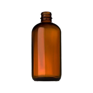 240ml Amber Boston Round Glass Bottle – Pallet of 3,456