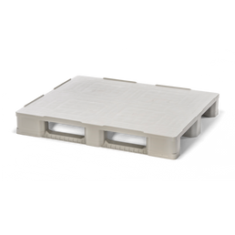 Plastic Pallet - 1200x1000x160mm - Recycled PP, Closed Deck, 3 Skids