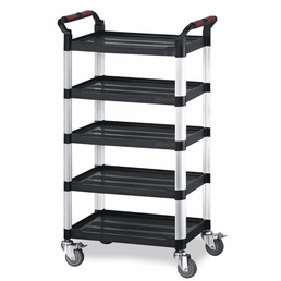 5 Shelf Plastic Tray Trolley, 150kg Capacity, 460 x 750 x 1540mm