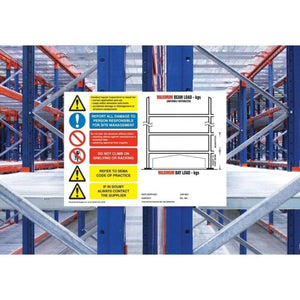 Pallet Racking Weight Load Notice Sign 420 x 297mm Rigid Styrene Landscape