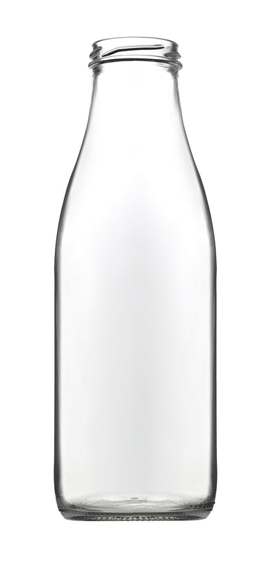1 Litre Screw Neck Glass Milk Bottles – 48mm Neck | MOQ 1 Pallet (1352 Units)