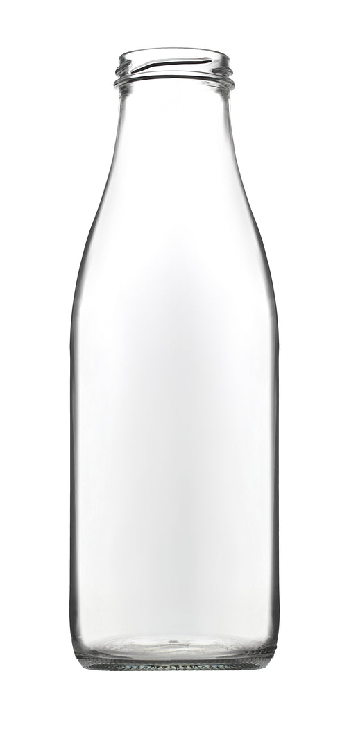 1 Litre Screw Neck Glass Milk Bottles – 48mm Neck | MOQ 1 Pallet (1352 Units)